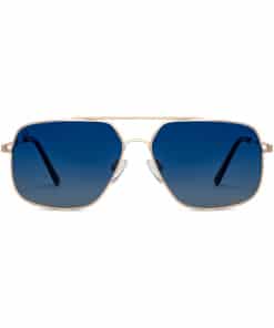 Men's Golden Blue Full Rim Aviator Sunglasses – Polycarbonate Lens