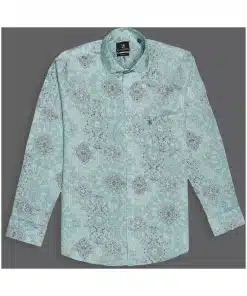 Floral Patterned Seafoam Cotton Shirt