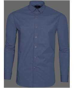 Solid Dobby Cotton Shirt in Gray