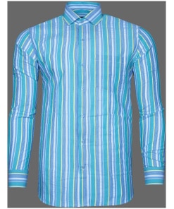 Navy Blue Floral Jacquard Print Shirt