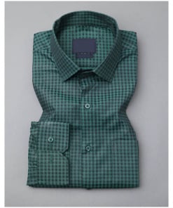 Premium Cotton Shirt in Pine Green Checks