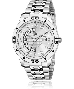 Men's and Boys' Analogue Watch with Silver Dial and Date Display