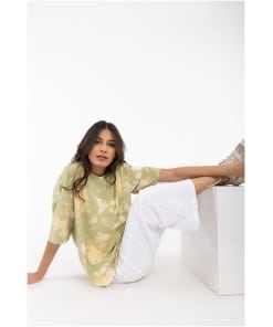 Pastel Green Marble Wash Tee