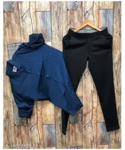 Mens Cotton Shirt And Lycra Pent Combo