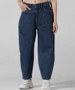 Light Blue Mid Rise Balloon Fit Jeans