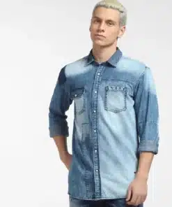 Blue Denim Full Sleeves Shirt For Men
