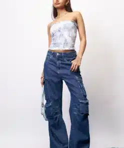 Women’s Relaxed Blue Rush Cargo Denim