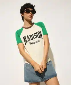 Cream Printed Knitted T-shirt