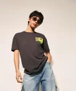 Black Printed Cotton T-shirt For Women