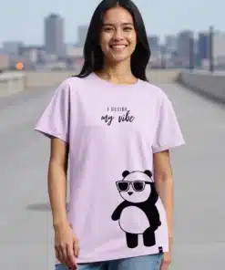 Purple I Decide My Vibe Graphic Printed Boyfriend Fit T-shirt