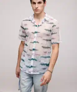 White Shaded Men's Mesh Shirt