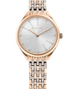Women's Rose Gold and Gold Strap Analog Quartz Watch with White Dial