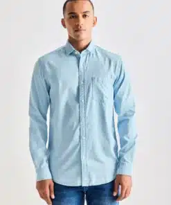Blue Silky Denim Shirt For Men