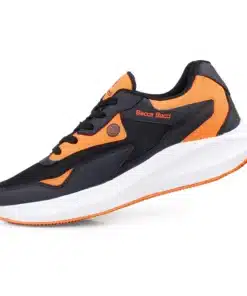 Black and Orange Gym Shoes for Men with Padded Insock