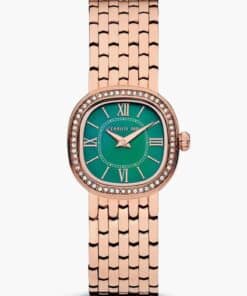 Women's Elegant Green Square Dial Stainless Steel Watch