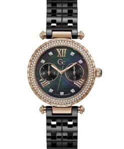 Fashionable Women’s Chronograph Watch with Black Dial and Stainless Steel Band
