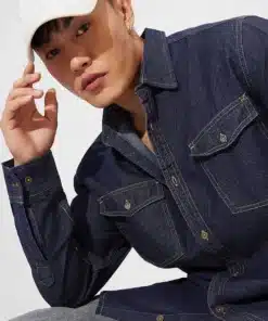 Raw Look Blue Denim Shirt for Everyday Style