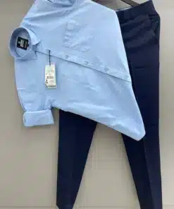 Elegant Oxford Shirt Paired with Trousers