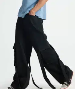 Men’s Loose Fit Charcoal Cargo Denim