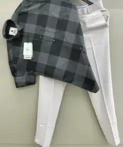 Men’s Checkered Shirt with Formal Trousers Set