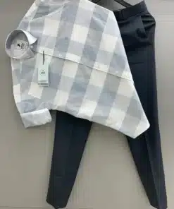 Trendy Box Pattern Shirt with Formal Trousers