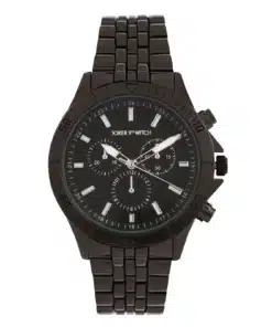 Matte Black Metallic Strap Watch for Men