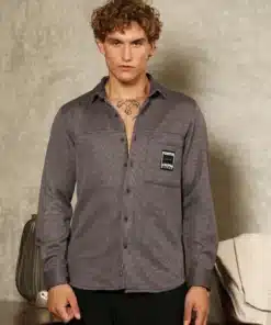 Ribbed-Knit Utility Shirt For Men