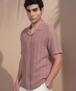 Men Rose Self Design Relaxed Fit Casual Shirt