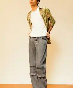 Urban Charcoal Zip Fly Straight Pants for Men