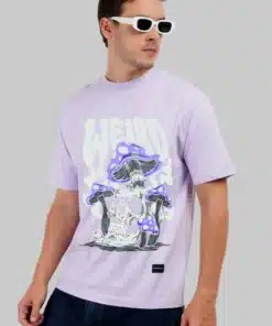 Lavender Printed Oversized Tee Men’s Front Design