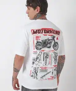 Casual Oversized White Tee with Striking Graphic Print