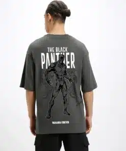 Bold Graphic Printed Oversized T-Shirt in Grey