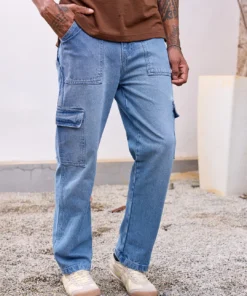 Denim Voyager Mens Baggy Mid Rise Cargo Pants