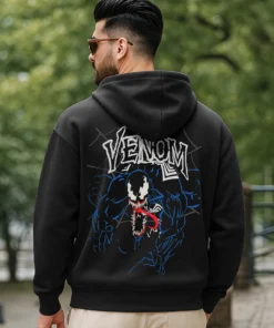 Shadow Venom Symbiote Art Hoodie for Men Oversized Fit